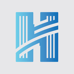 H letter Logo gradient colorful design illustration logo template design, flat letter h logo vectors