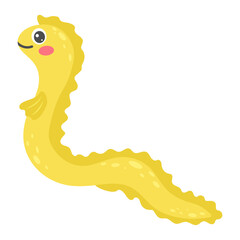 Cartoon sea eel. Sea animal. Vector illustration.
