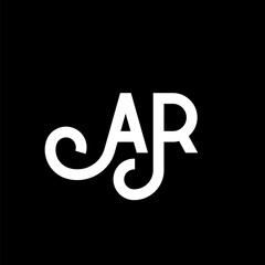 AR letter logo design on black background. AR creative initials letter logo concept. ar letter design. AR white letter design on black background. A R, a r logo