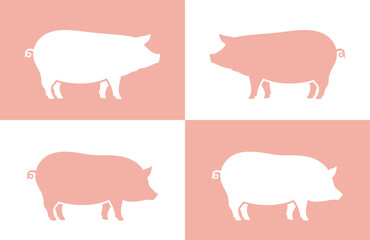 Pig logo. Isolated pig on white background