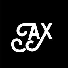 AX letter logo design on black background. AX creative initials letter logo concept. ax letter design. AX white letter design on black background. A X, a x logo