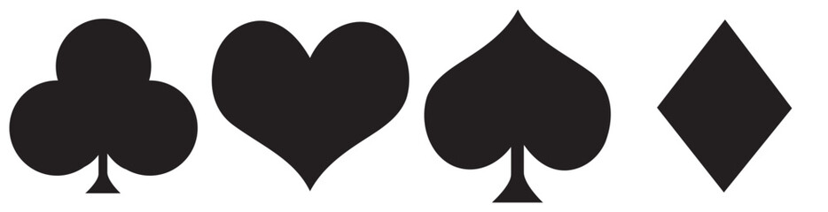 Suit deck of playing cards on white background. Vector illustration.