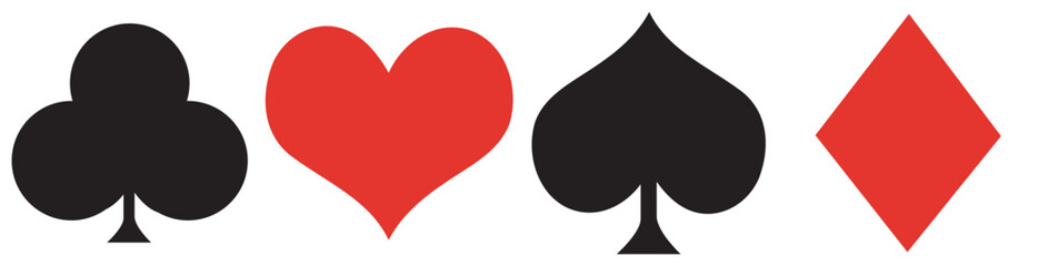 Suit deck of playing cards on white background. Vector illustration.