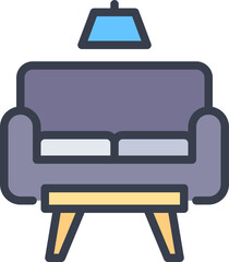 Lamp sofa icon
