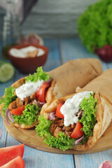 A traditional dish of Greece - gyros	