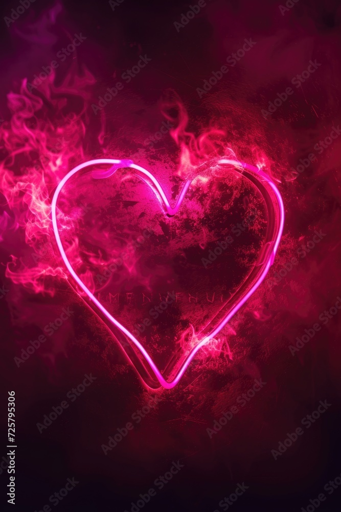 Aufkleber a pink heart with smoke billowing out of it. perfect for adding a touch of romance and mystery to yo