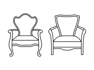 Modern furniture armchair home, Continuous line drawing executive office chair concept, sofa chair vector illustration