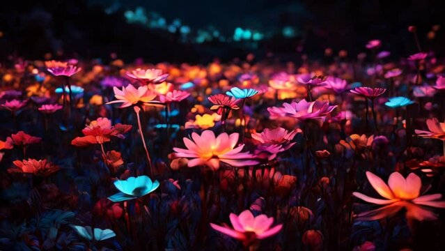 Glowing floral background. AI