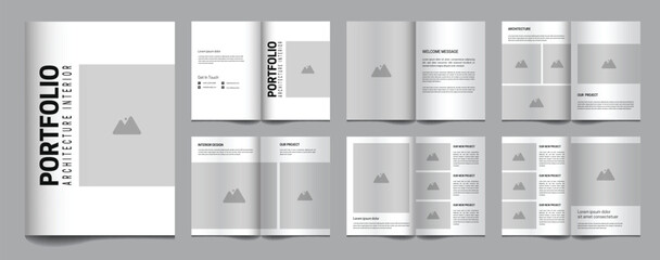 Portfolio architecture interior brochure template minimalist design