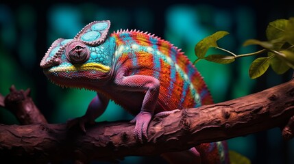 Obraz premium Chameleon's color show