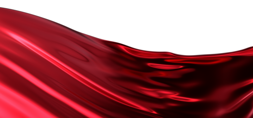 Smooth elegant red cloth isolated on white background