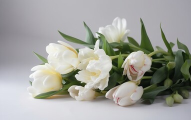 Fototapeta premium bouquet for March 8, on a light background, with space for text 