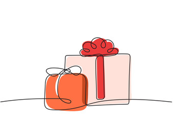 Vector stylization of gift boxes using one line technique