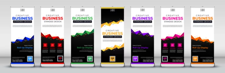 Foto op Canvas Business Roll up banner vertical template design for events, brochure, flyer, infographics, x banner and flag banner advertising in blue, red, green, yellow, purple, pink and orange © Shalitha Ranathunge
