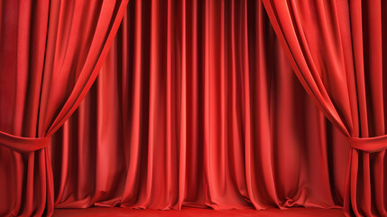 A beautiful stage with a large red curtain - Design background