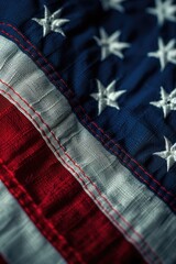 Close up view of an American flag with stars. Perfect for patriotic themes and national celebrations