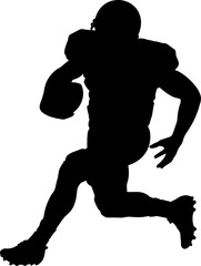 American football player silhouette. Vector illustration. AI generated illustration.