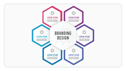 Six hexagon circle shape infographics