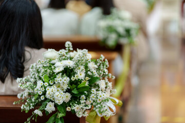bouquet decoration in the church