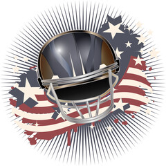 Football Helm mit USA Flagge in Vintage Farben