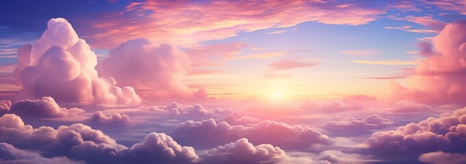 Sunrise sky in the style of a anime. Animation. Beautifull sunrise