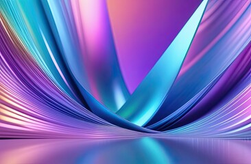 Multicolored abstract 3d background. Technology futuristic background. Trendy holographic colors. Pastel colors.