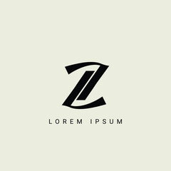 Alphabet LZ and ZL illustration monogram vector logo template - obrazy, fototapety, plakaty