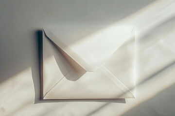 letter with a white color and a envelope and a professional overlay on the message