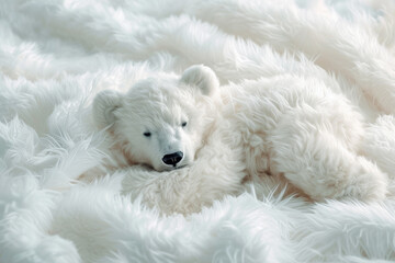 toy bear with a white color and a fur and a professional overlay on the cuddle