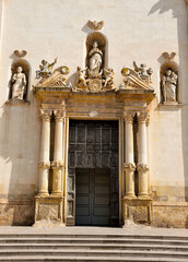 Baroque details of the Mother Church of Saints Peter and Paul Galatina Lecce Italy