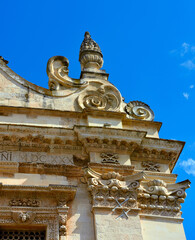 Baroque details of the Mother Church of Saints Peter and Paul Galatina Lecce Italy