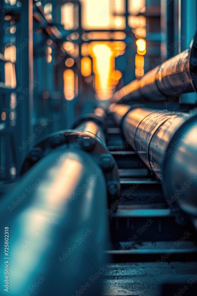 Poster a group of pipes that are connected to each other. can be used to represent plumbing, industrial pro