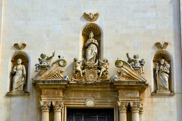 Baroque details of the Mother Church of Saints Peter and Paul Galatina Lecce Italy