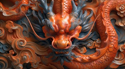 Obraz premium Chinese dragon ornament art