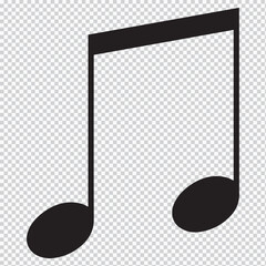 Music note or eight note flat icon for apps and websites