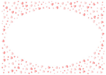 ハート模様の円形フレームイラスト