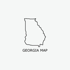 Georgia GA state Maps USA isolated on white background - obrazy, fototapety, plakaty
