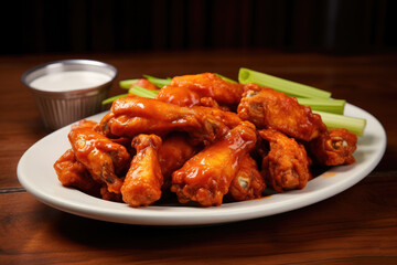 Delicious Plate of Buffalo Wings