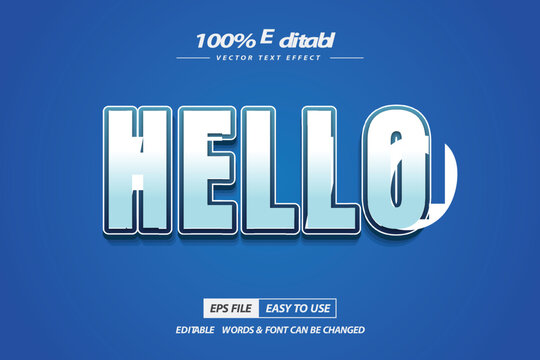 Minimal Hello Bold text effect design