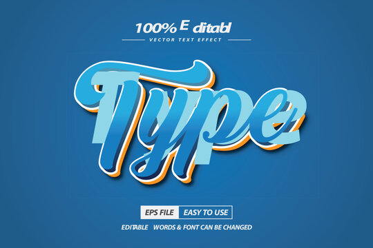Style type text effect editable modern typography font style