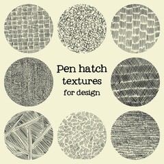 Pen Hatch Round Grunge Textures 1