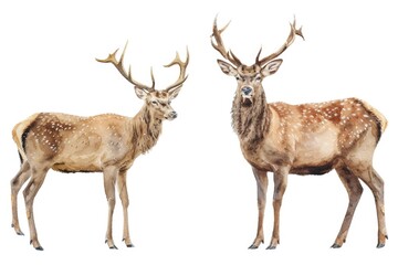 Two deer standing side by side. Ideal for nature and wildlife-themed projects