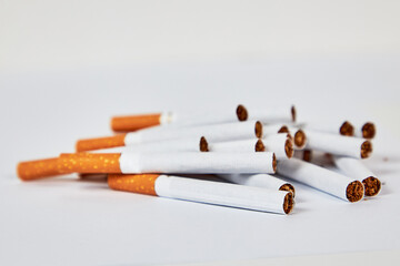 lot of cigarettes. Harm to health. Bad habit.