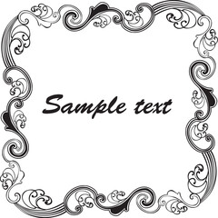 Vintage frame. frame isolated on White background. Element for design.  Vector Illustration