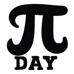 Happy Pi Day text banner in black color. Handwriting World Sleep Day inscription isolated on white background