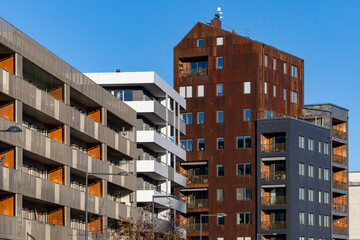 Stockholm, Sweden Modern residential buildings i the Norra Djurgardstaden district.