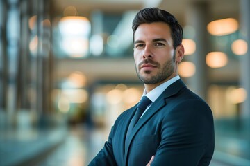 Obraz premium Executive model in a dynamic corporate environment Representing leadership Success And ambition