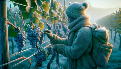 Grapes harvested for ice wine