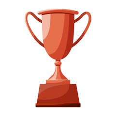 Winners cup, bronze award for third place. Champions trophy, bronze goblet. 3st prize reward icon. Shiny champions cup for championships. Symbol of victory in a sporting event, competition.
