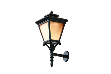 vintage street wall lantern isolated on white background